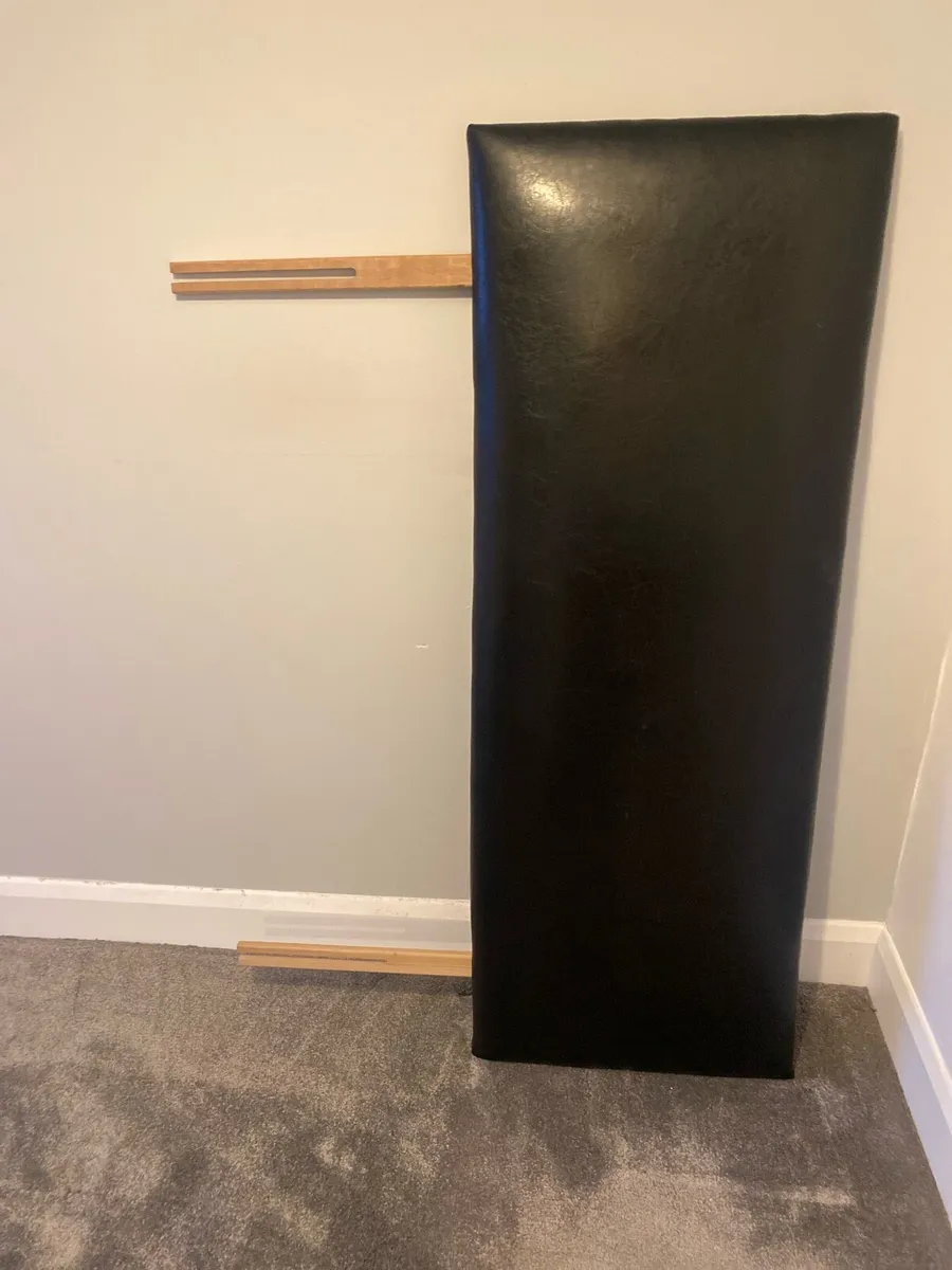 4ft 6” black leather headboard - Image 2