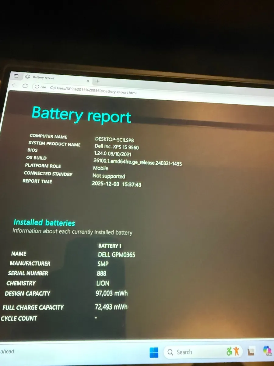 Dell XPS 9560 Laptop i7/16GB/512SSD/4K/Nvidia - Image 2