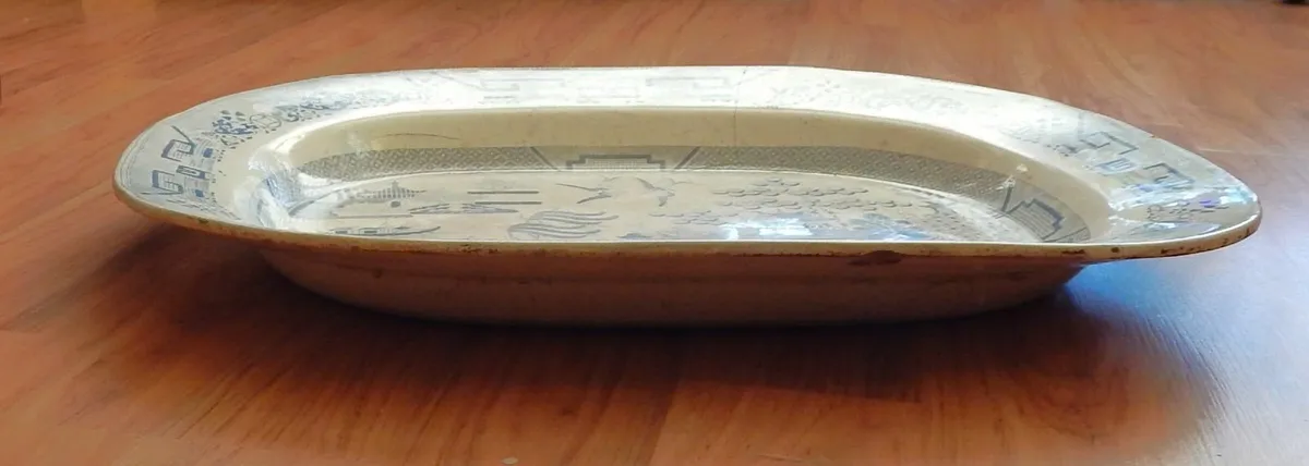 Vintage Large Blue and White Serving Platter - Image 3