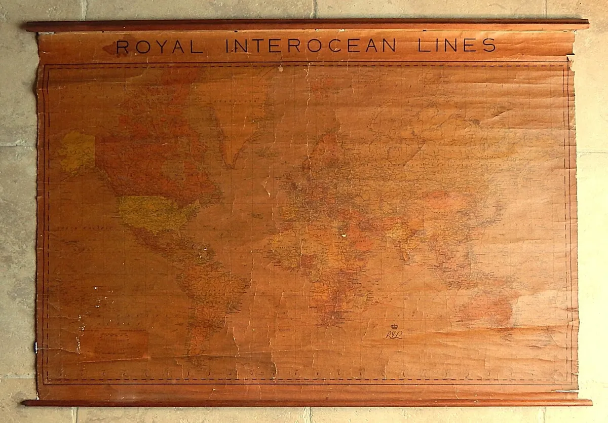 Vintage Roll Down Royal Interocean Lines Poster - Image 1