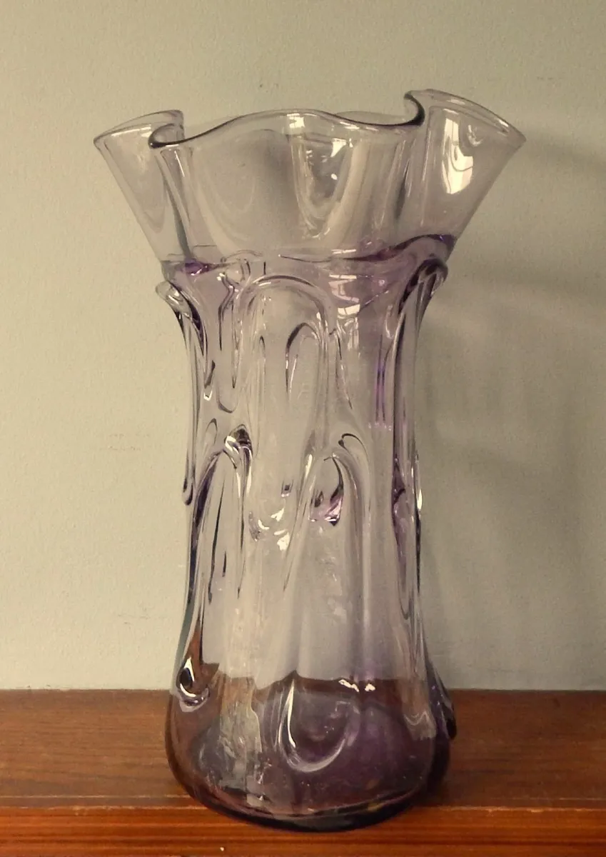 Large Handcrafted Coloured Glass Splash Vase - Image 2