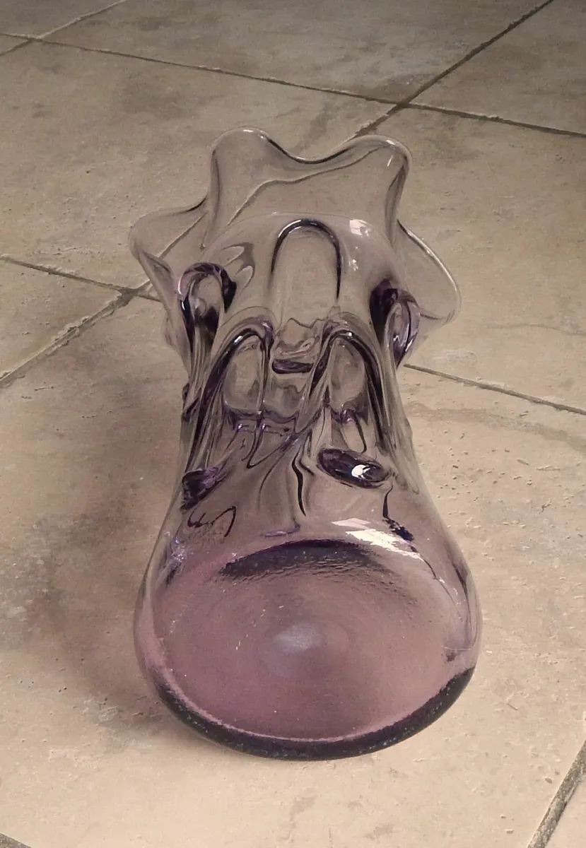 Large Handcrafted Coloured Glass Splash Vase - Image 4