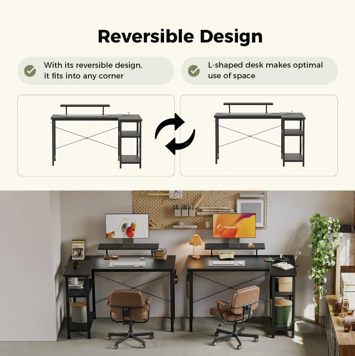 Small L-Shaped Desk with LED 100x70cm Computer - Image 4