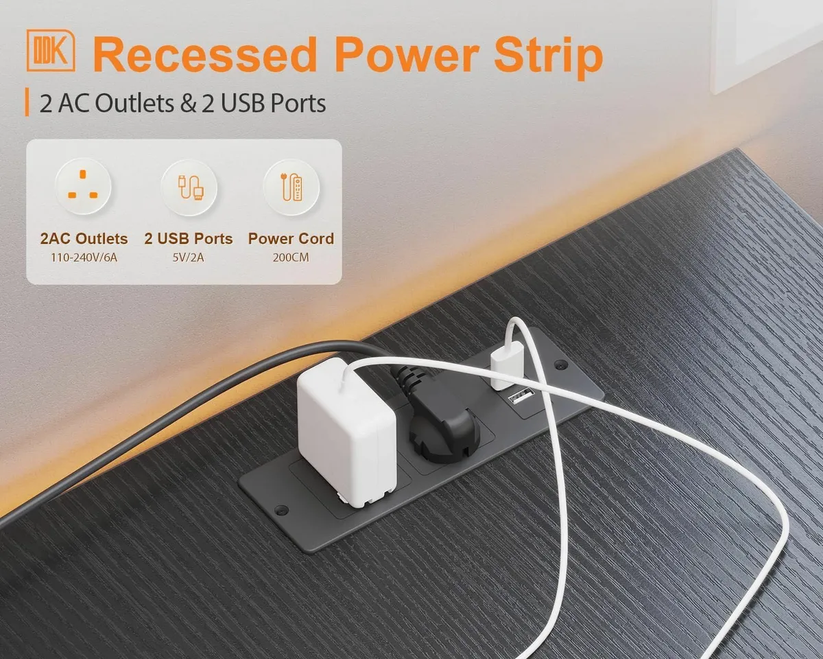 L Shaped Gaming Desk 168 x 120 cm Reversible - Image 4