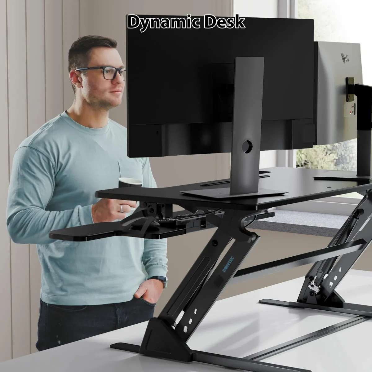 Standing Desk Converter Dual Gas Spring Height - Image 2