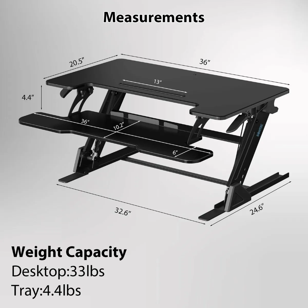 Standing Desk Converter Dual Gas Spring Height - Image 3