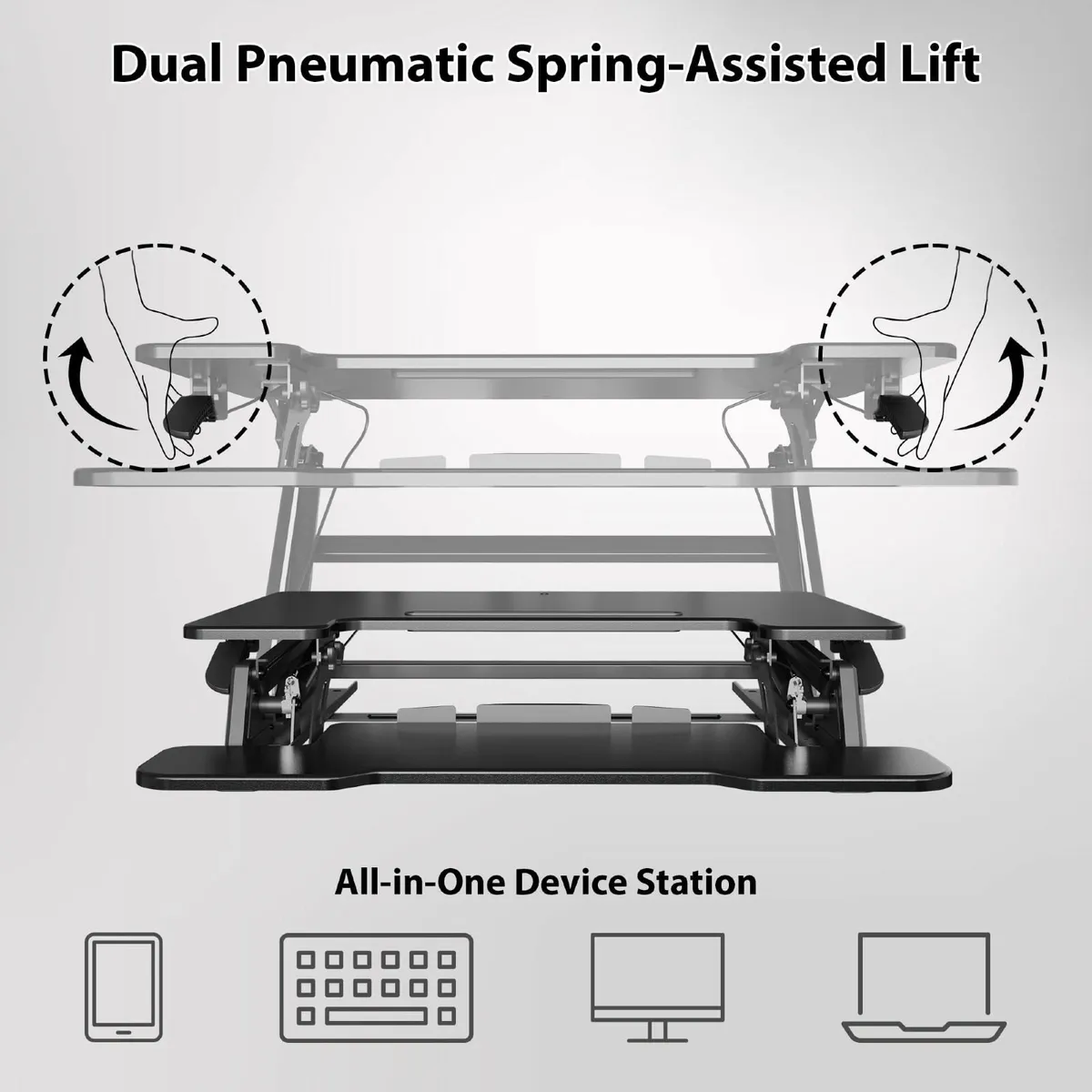 Standing Desk Converter Dual Gas Spring Height - Image 4