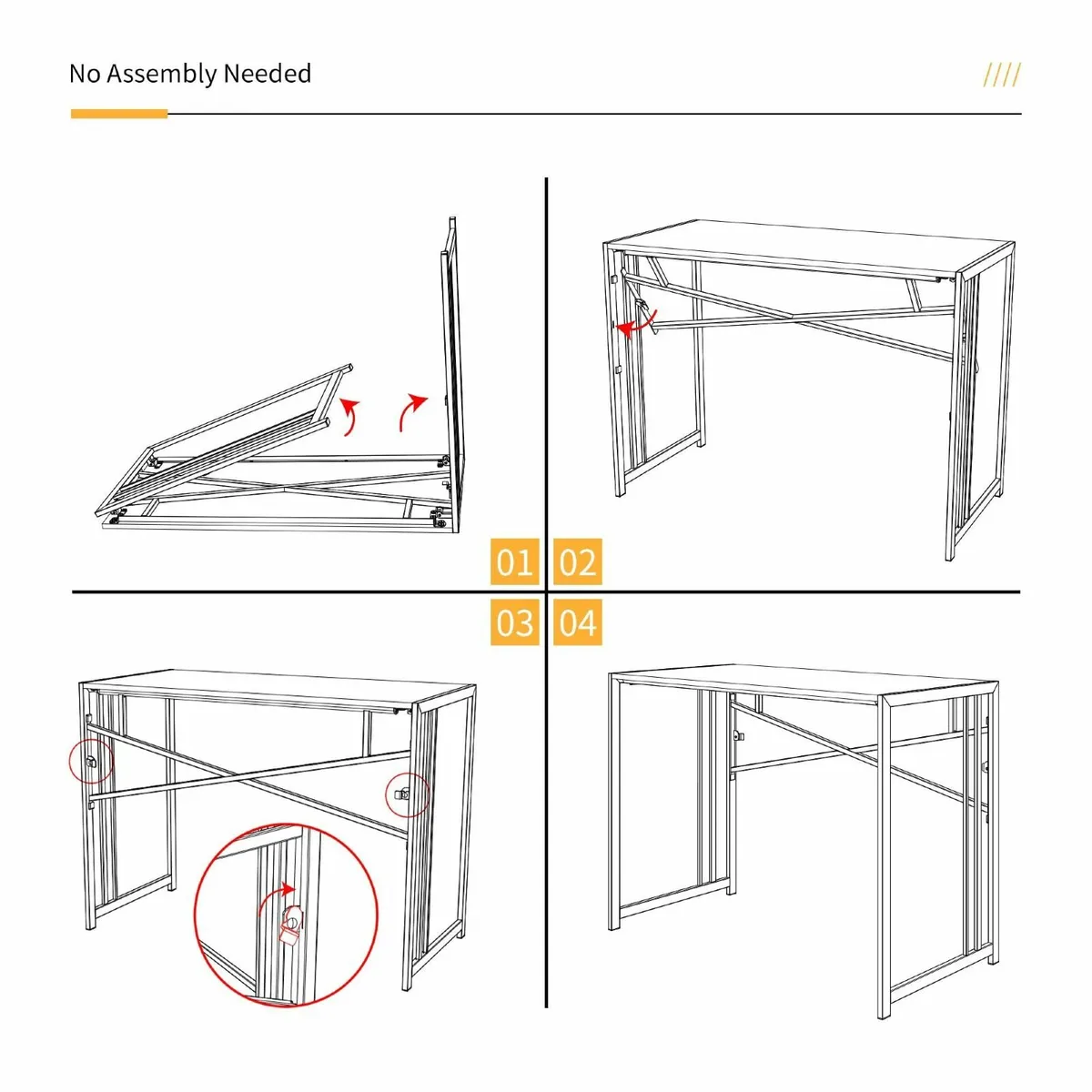 90 cm Small Folding Desk Writing Gaming Computer - Image 3