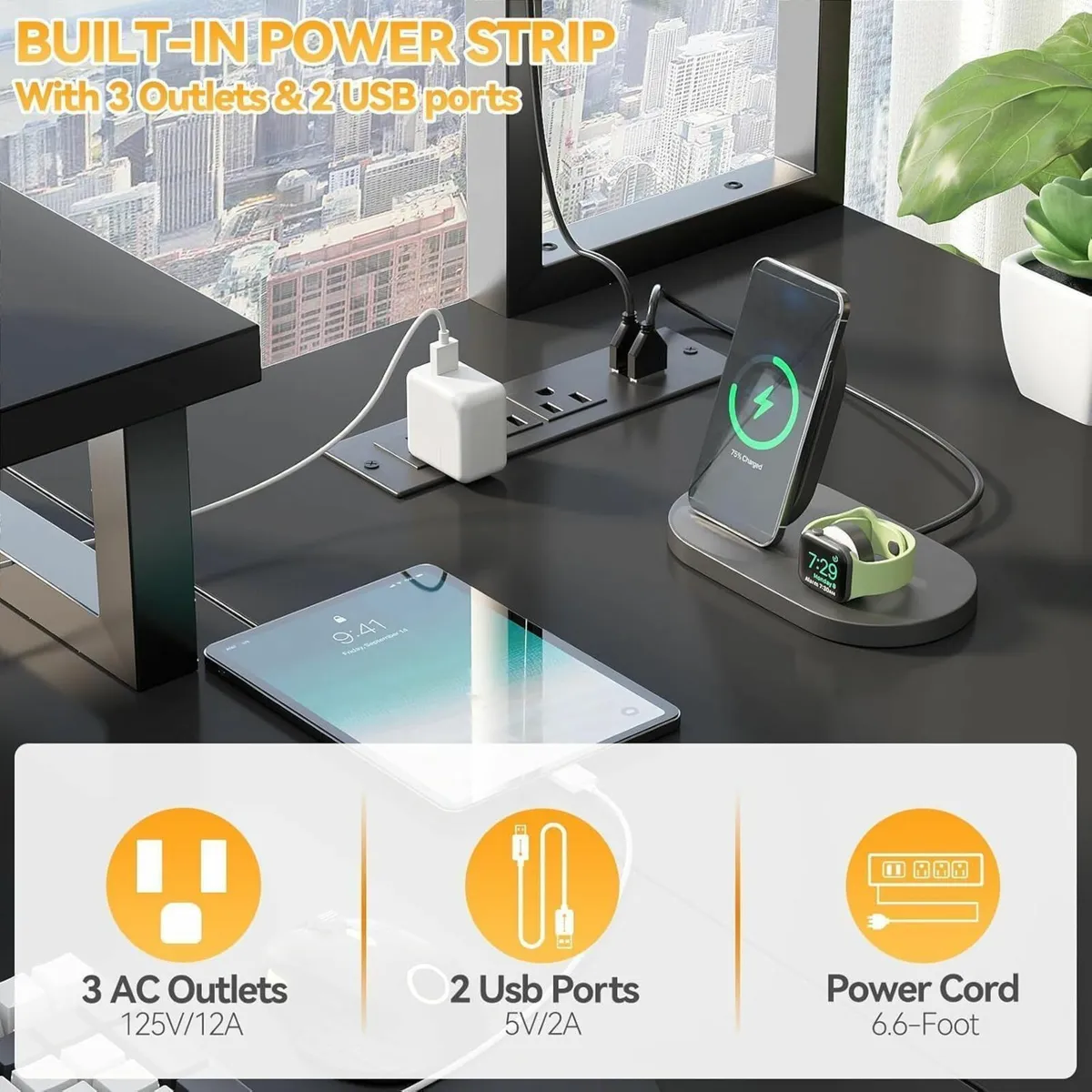 Computer Desk 80cm Gaming Desks with USB Charging - Image 3