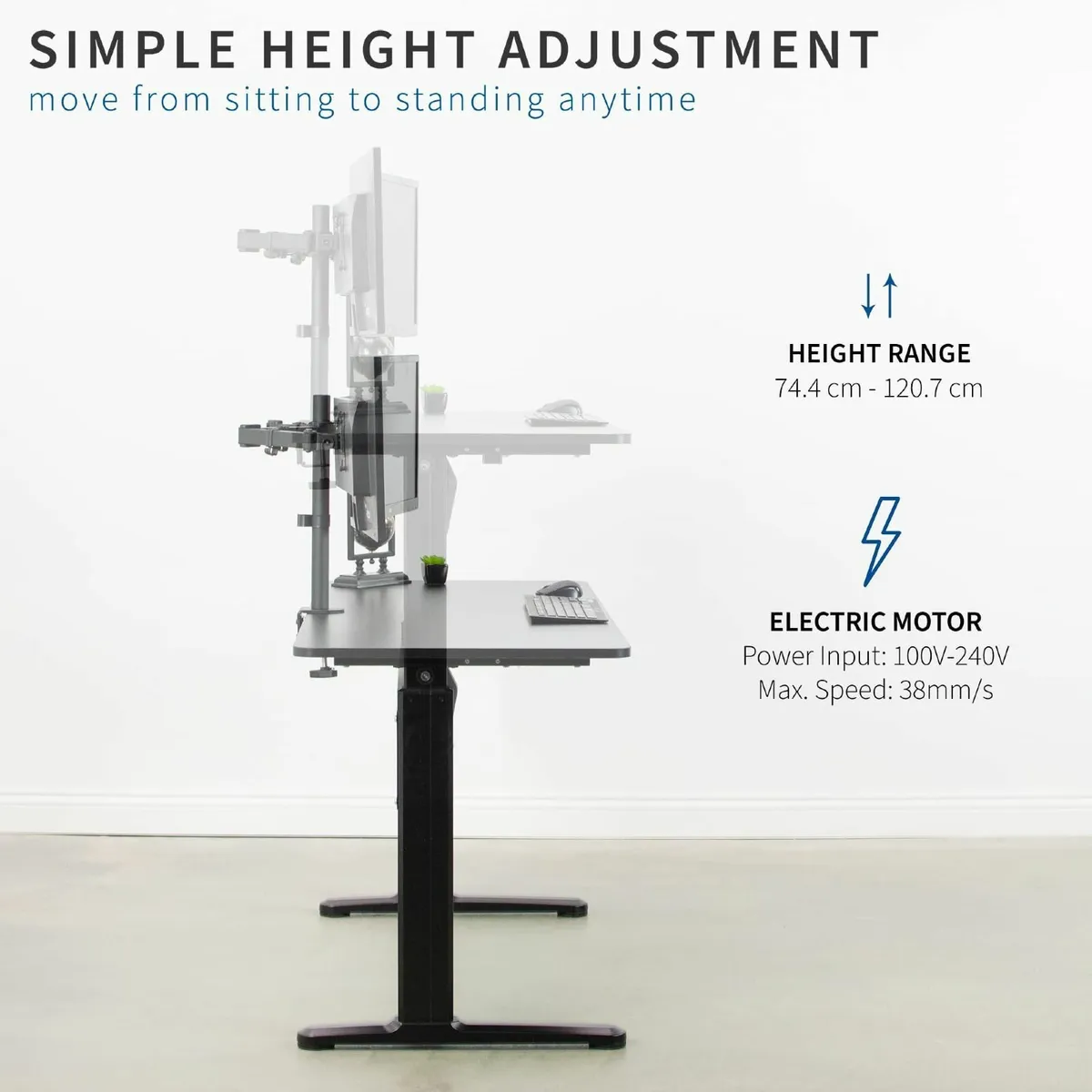 Electric 140 x 60 cm Stand Up Desk Complete - Image 4