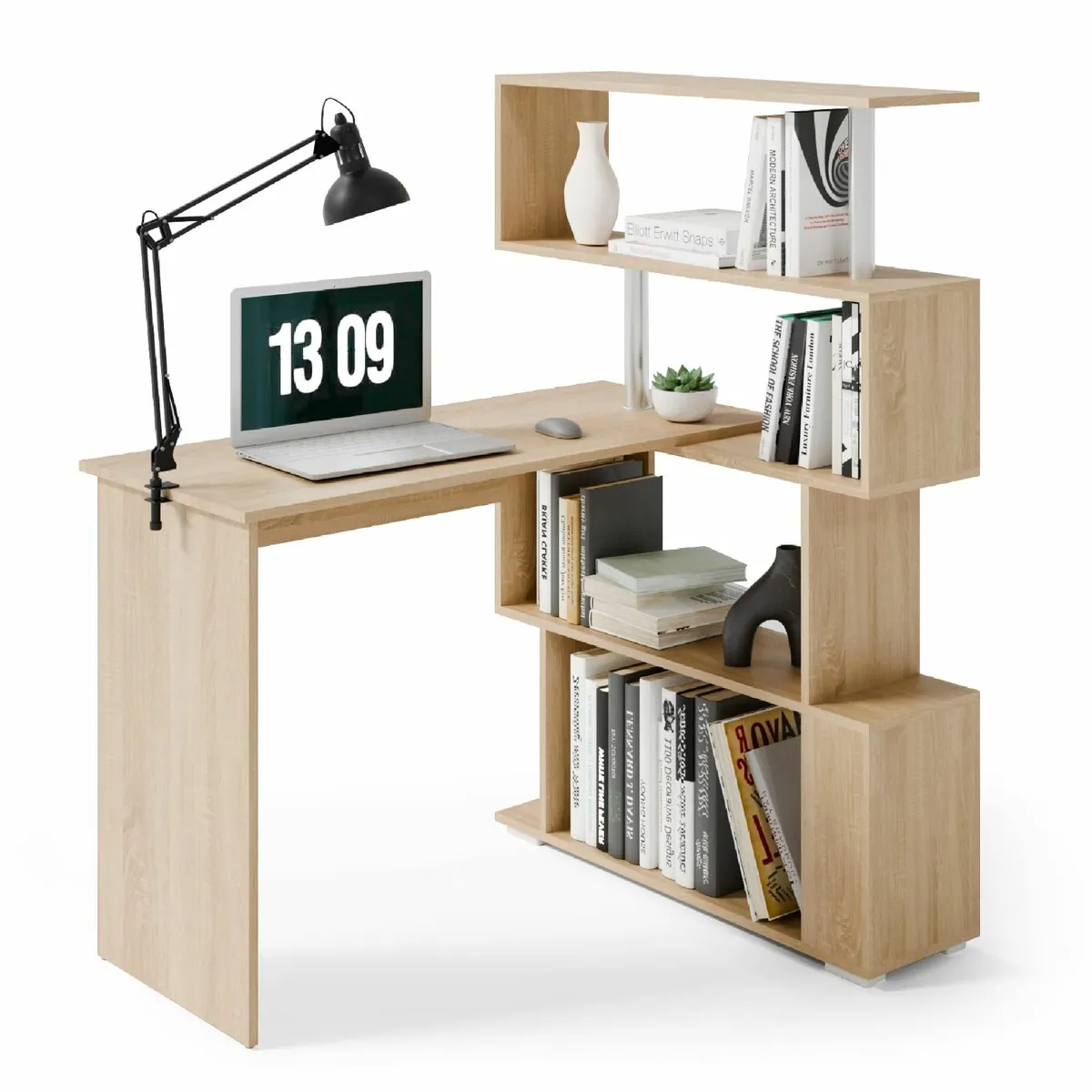 L Shaped Computer Desk Corner 360 Degree Rotatable - Image 1
