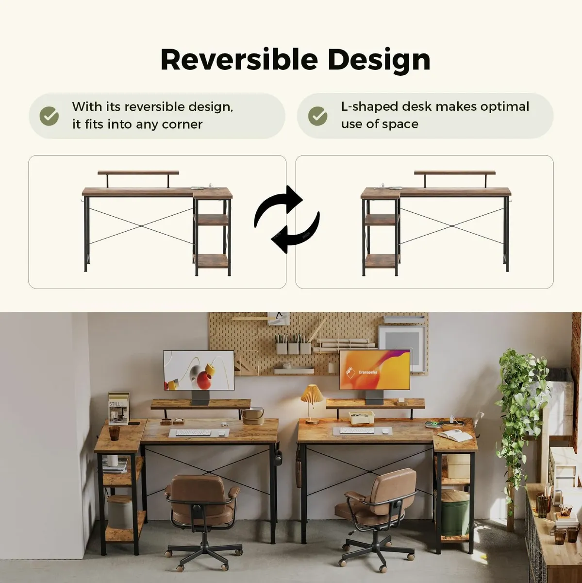 Small L-Shaped Desk with LED 120x70cm Computer - Image 4
