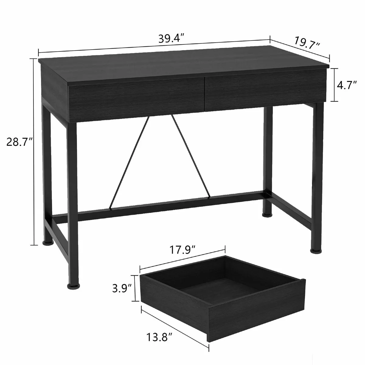 Computer Desk with Drawers Dressing Table Vanity - Image 3