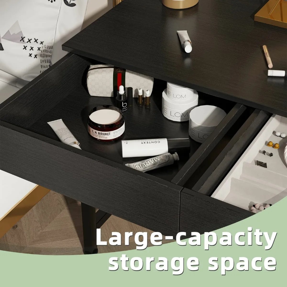 Computer Desk with Drawers Dressing Table Vanity - Image 4