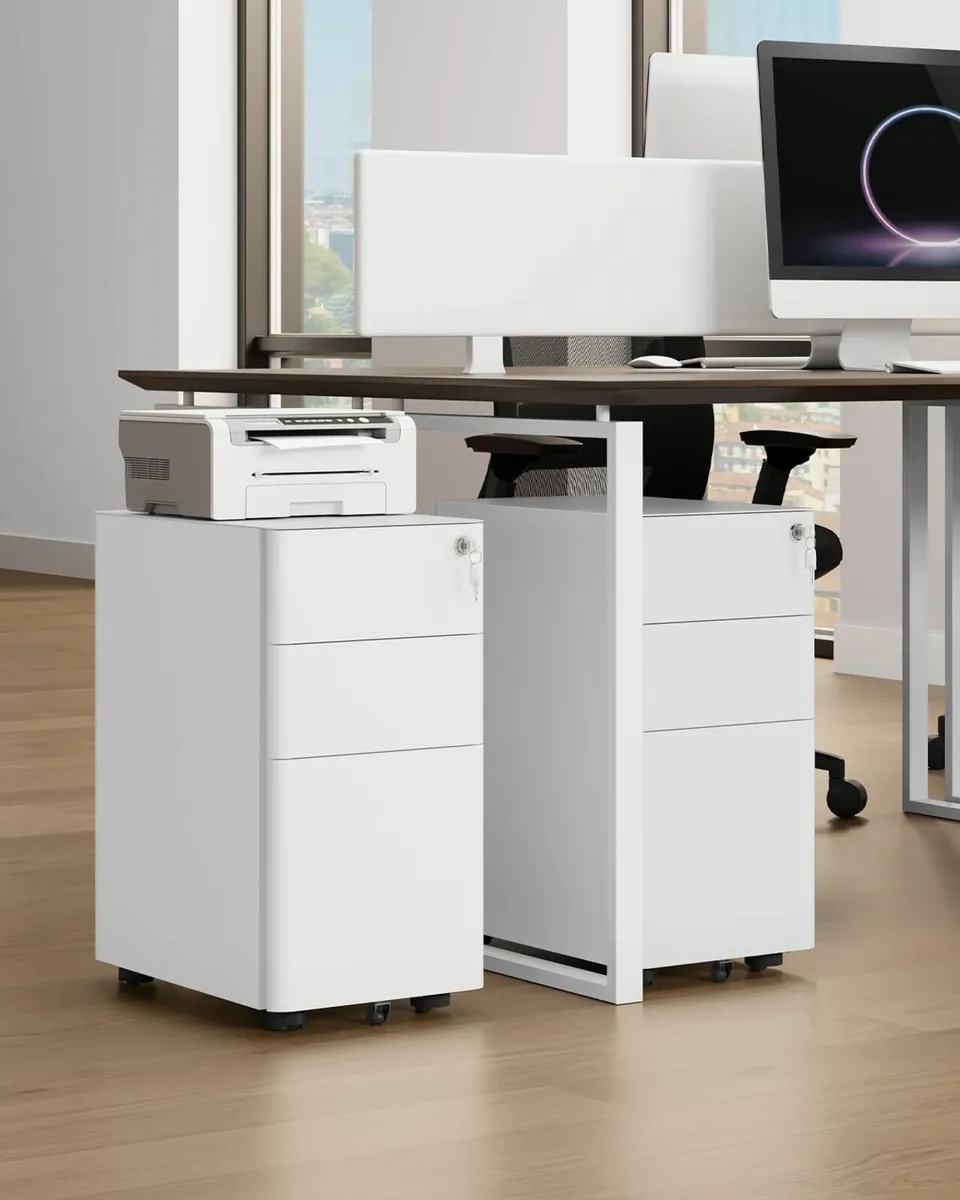File Cabinet Metal with 3 Lockable Drawers Mobile - Image 2