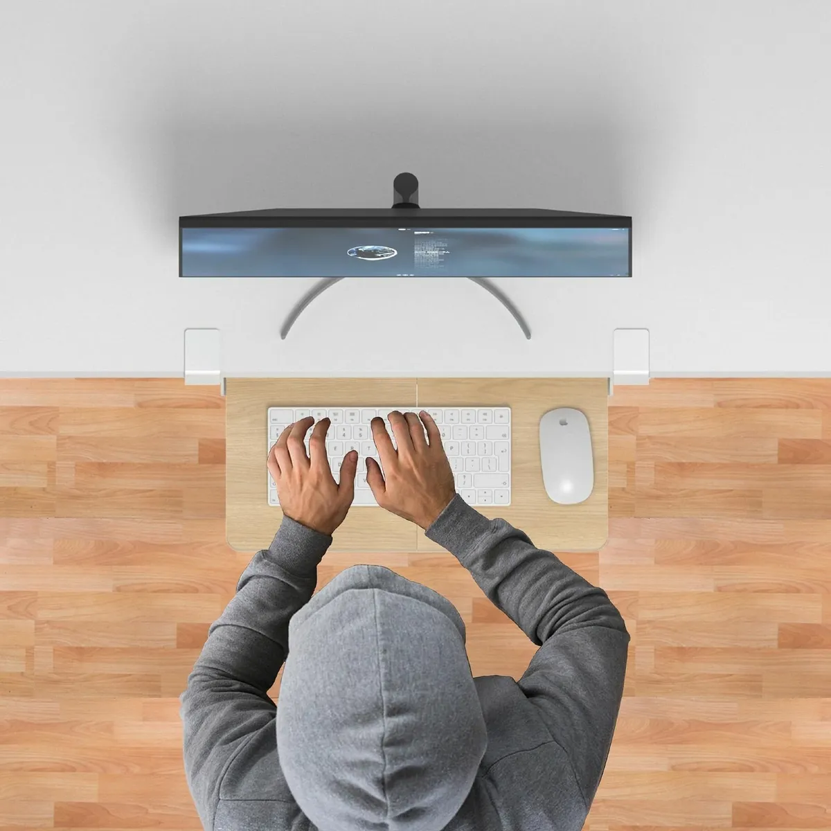 Keyboard Tray under Desk 50x30cm Pull-out Drawer - Image 2