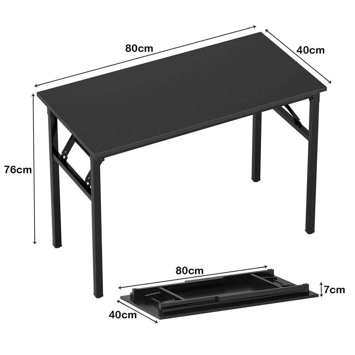 Folding Computer Desk Foldable Study Writing Work - Image 3
