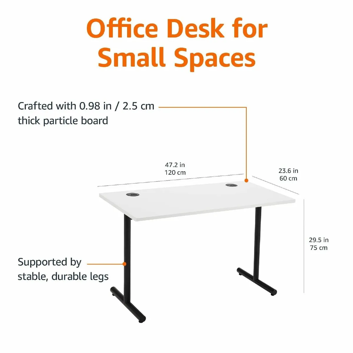 Simple Office Computer Desk White Desktop and - Image 2