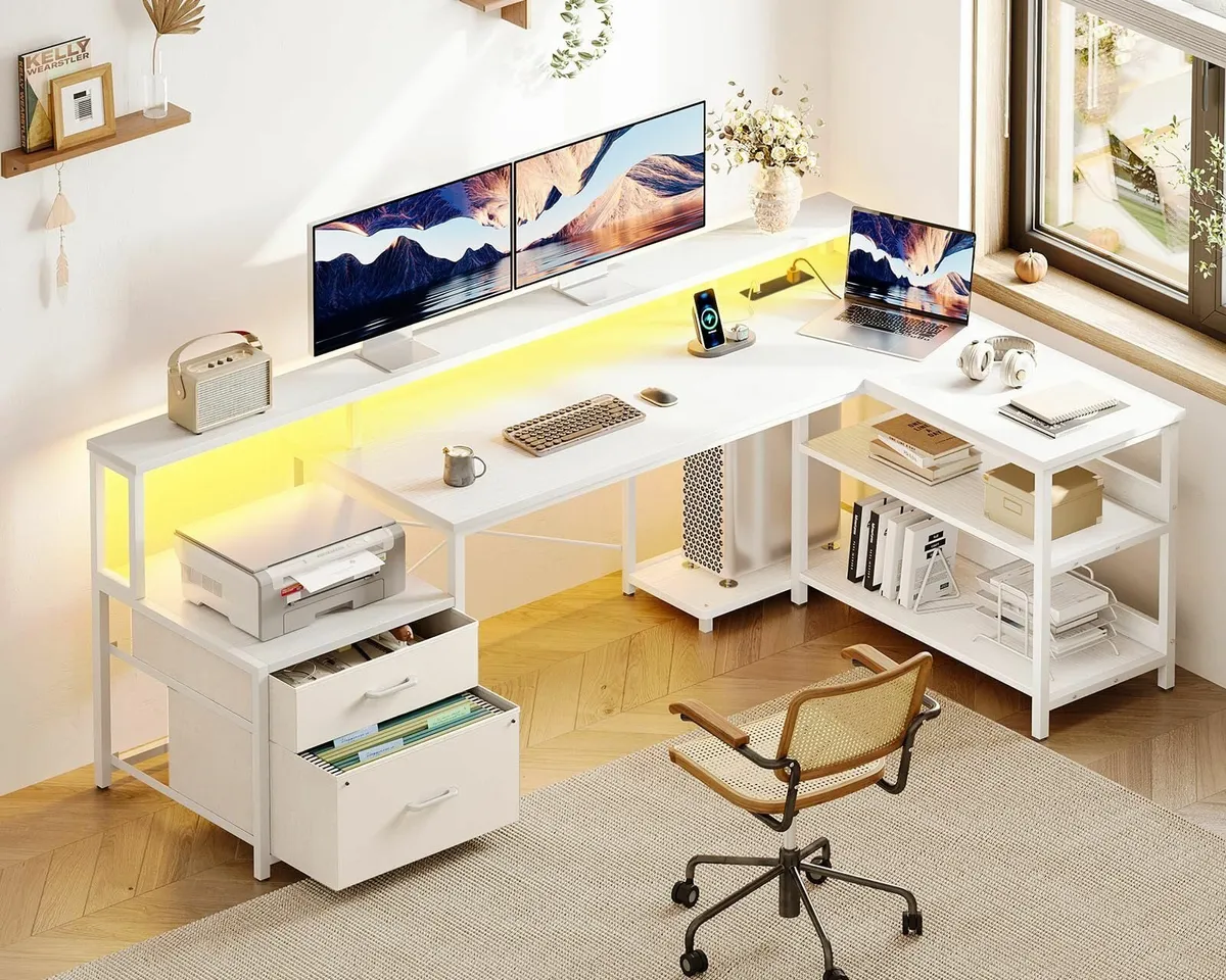 Corner Desk with Drawers 172x100 cm L Shaped - Image 2