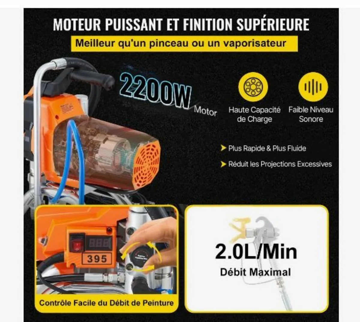 Airless Paint Sprayer with High Pressure Hose - Image 3