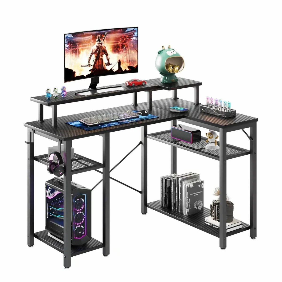 Computer desk L-shaped Corner with 2-Layer - Image 1