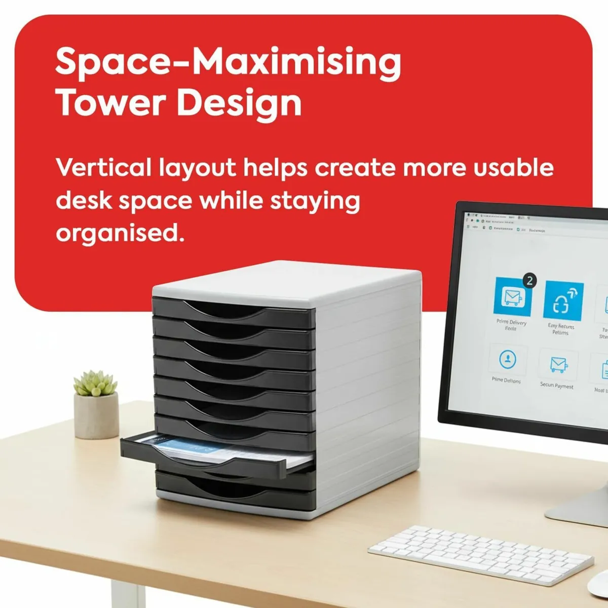 Classic Black Desk Drawer Set featuring 10 x 30mm - Image 3