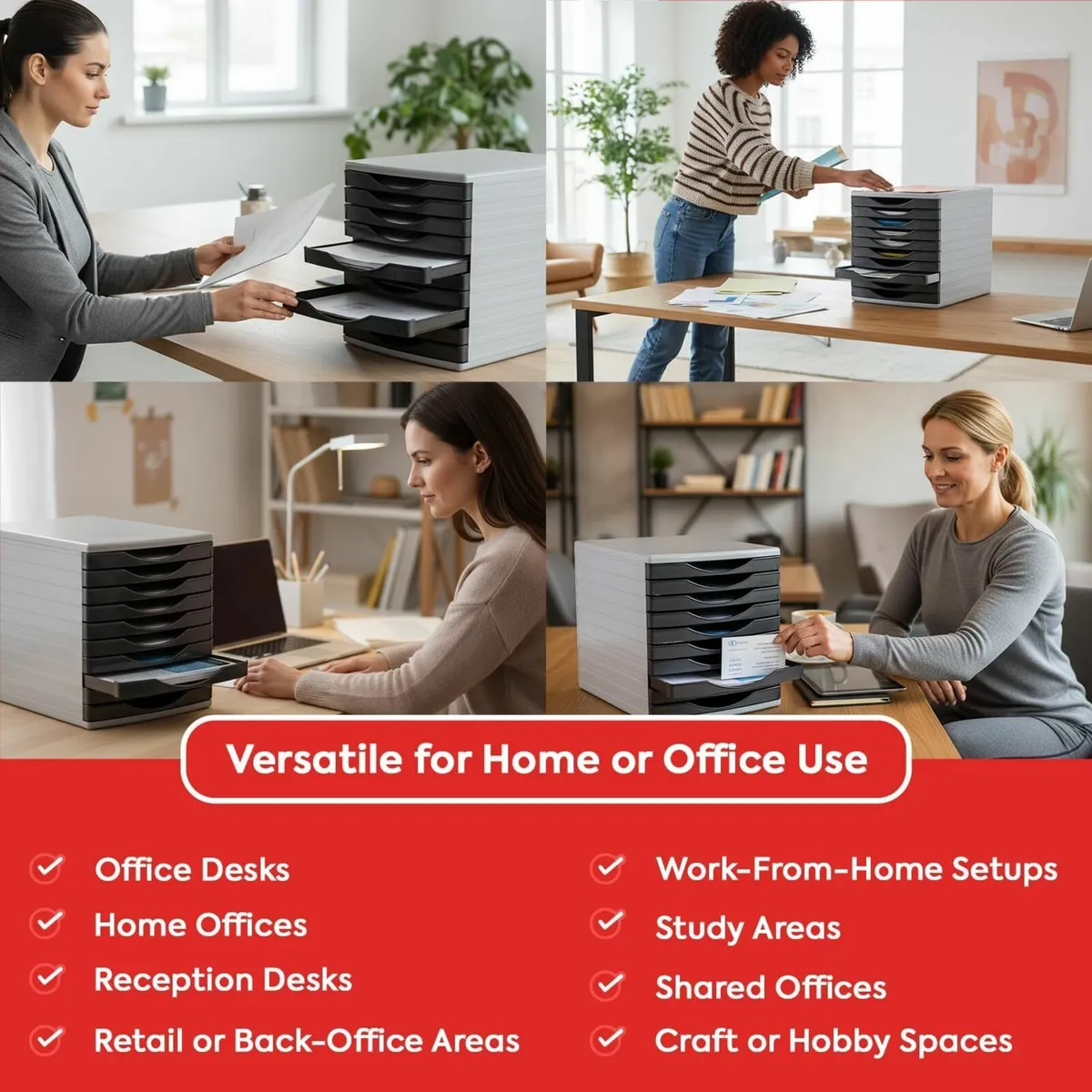 Classic Black Desk Drawer Set featuring 10 x 30mm - Image 4