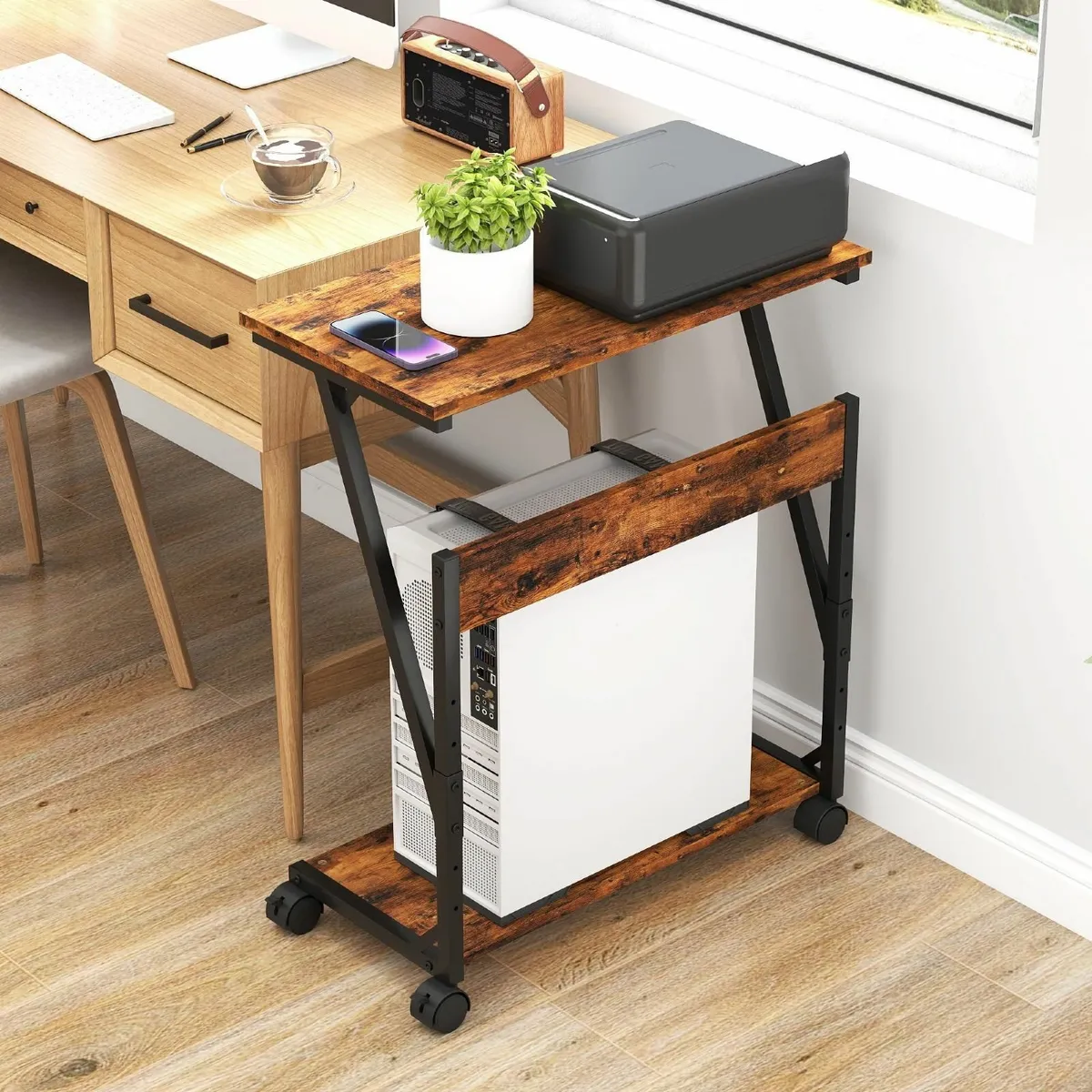 PC Tower Stand Printer Laptop Table Furniture - Image 1
