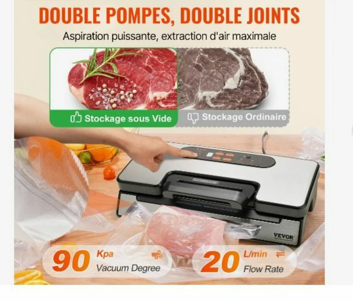 Vacuum Sealer Machine Food Preservation Storage - Image 3