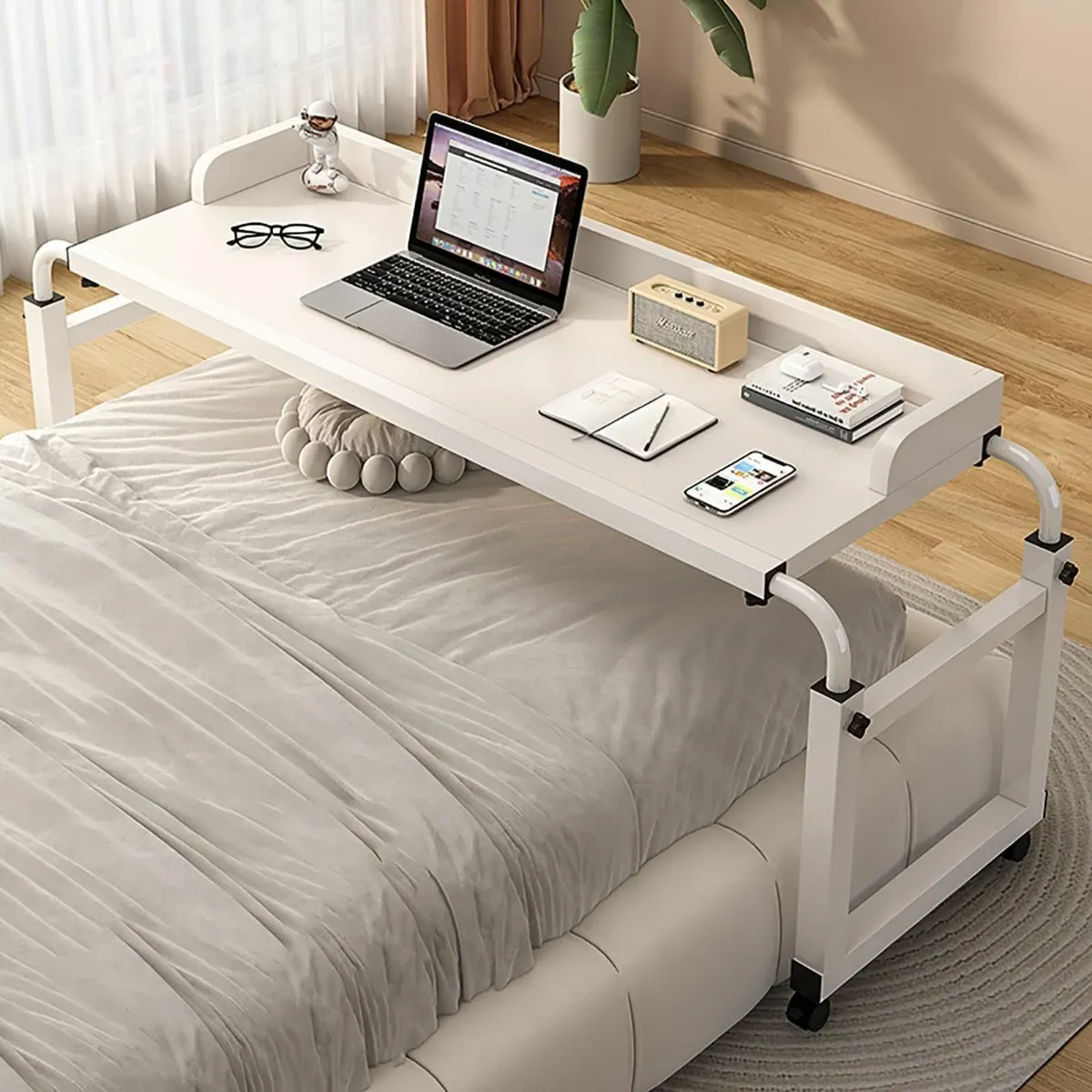 Height Adjustable Overbed Table with Wheels - Image 1
