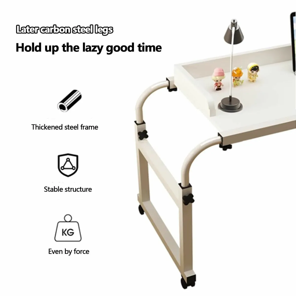 Height Adjustable Overbed Table with Wheels - Image 4