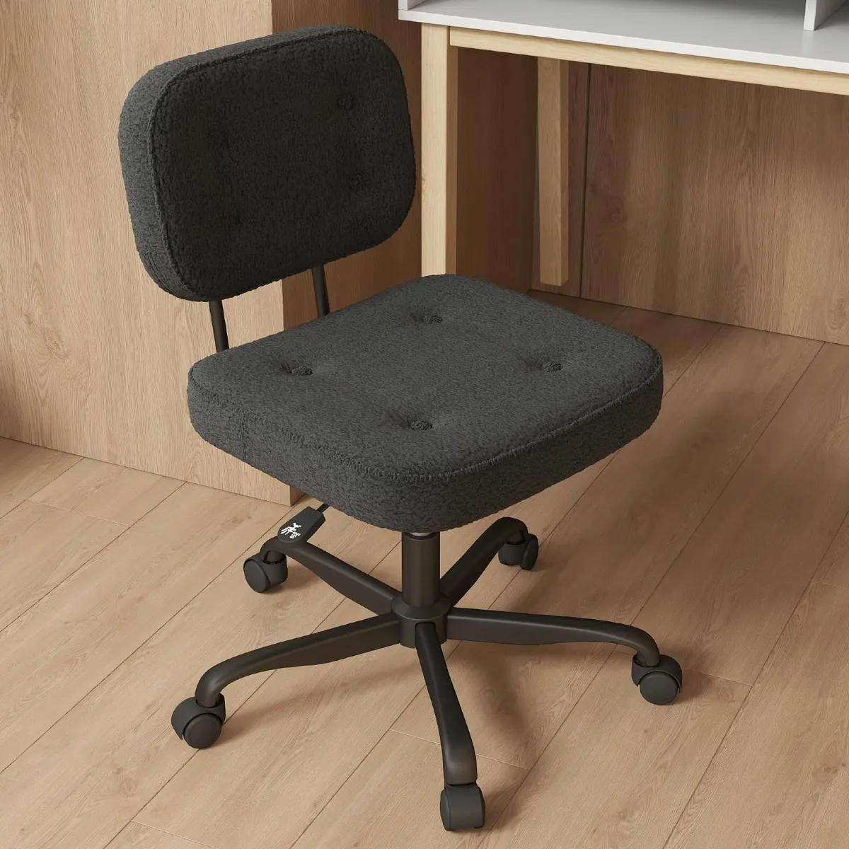 Armless Desk Chair for Home Office Compact Swivel - Image 1