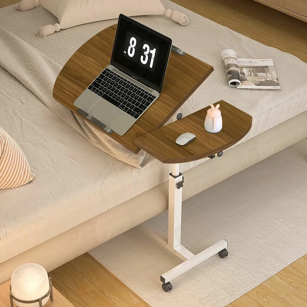 Adjustable Overbed Laptop Table with Split - Image 2
