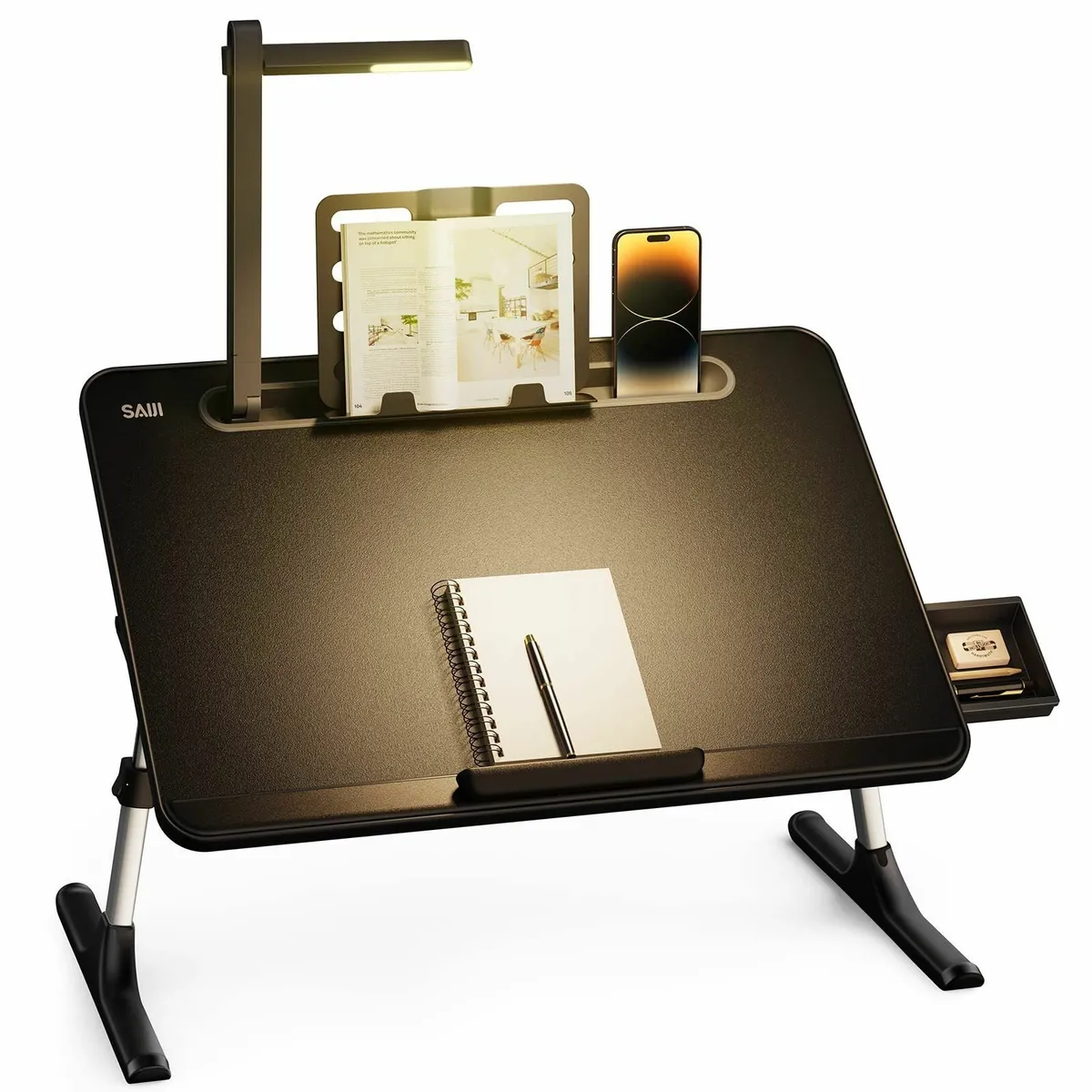 laptop tray Table with LED Light Height Angle - Image 1