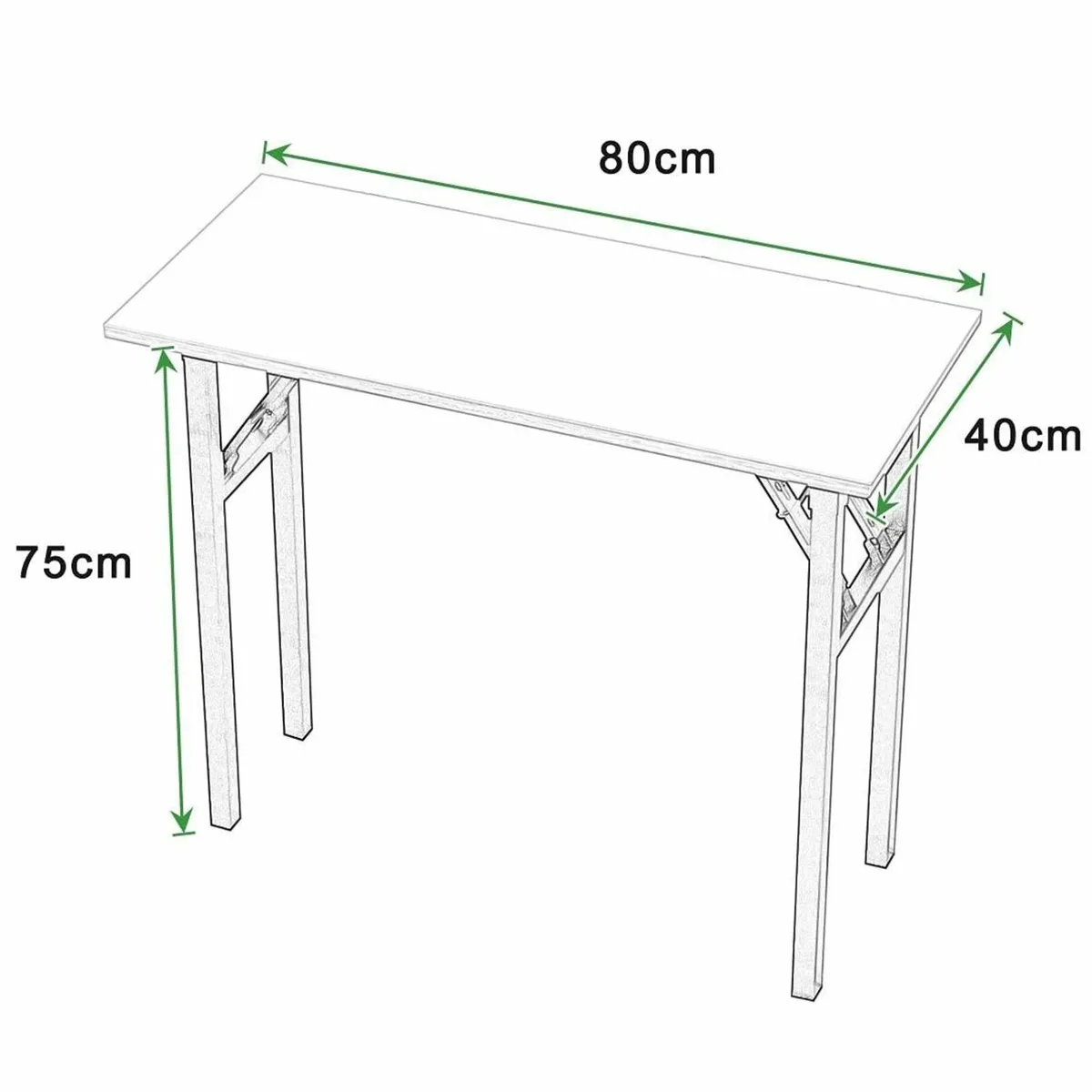 Compact Folding Table 80x40cm Computer Desk - Image 3