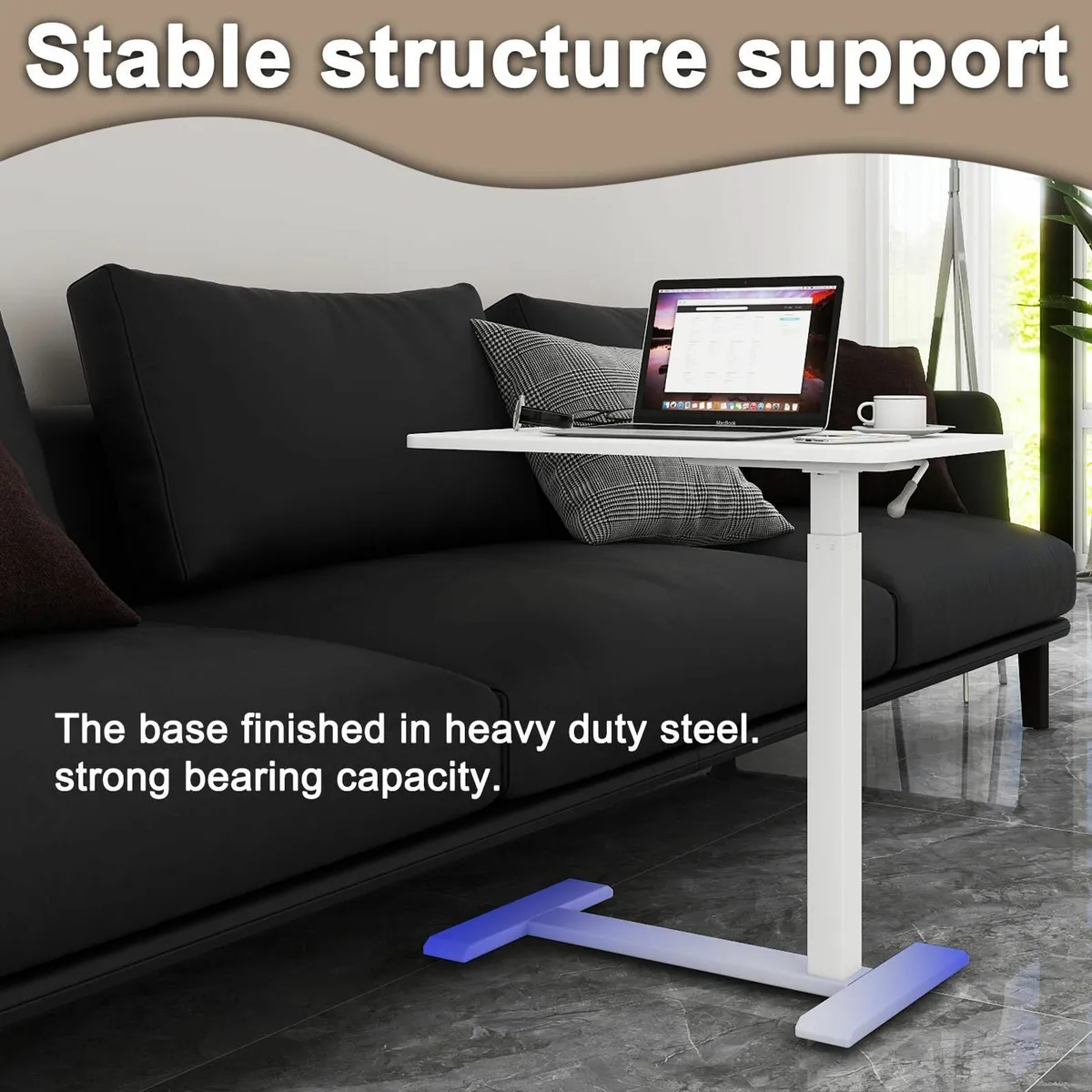 Medical Adjustable Overbed Bedside Table with - Image 4