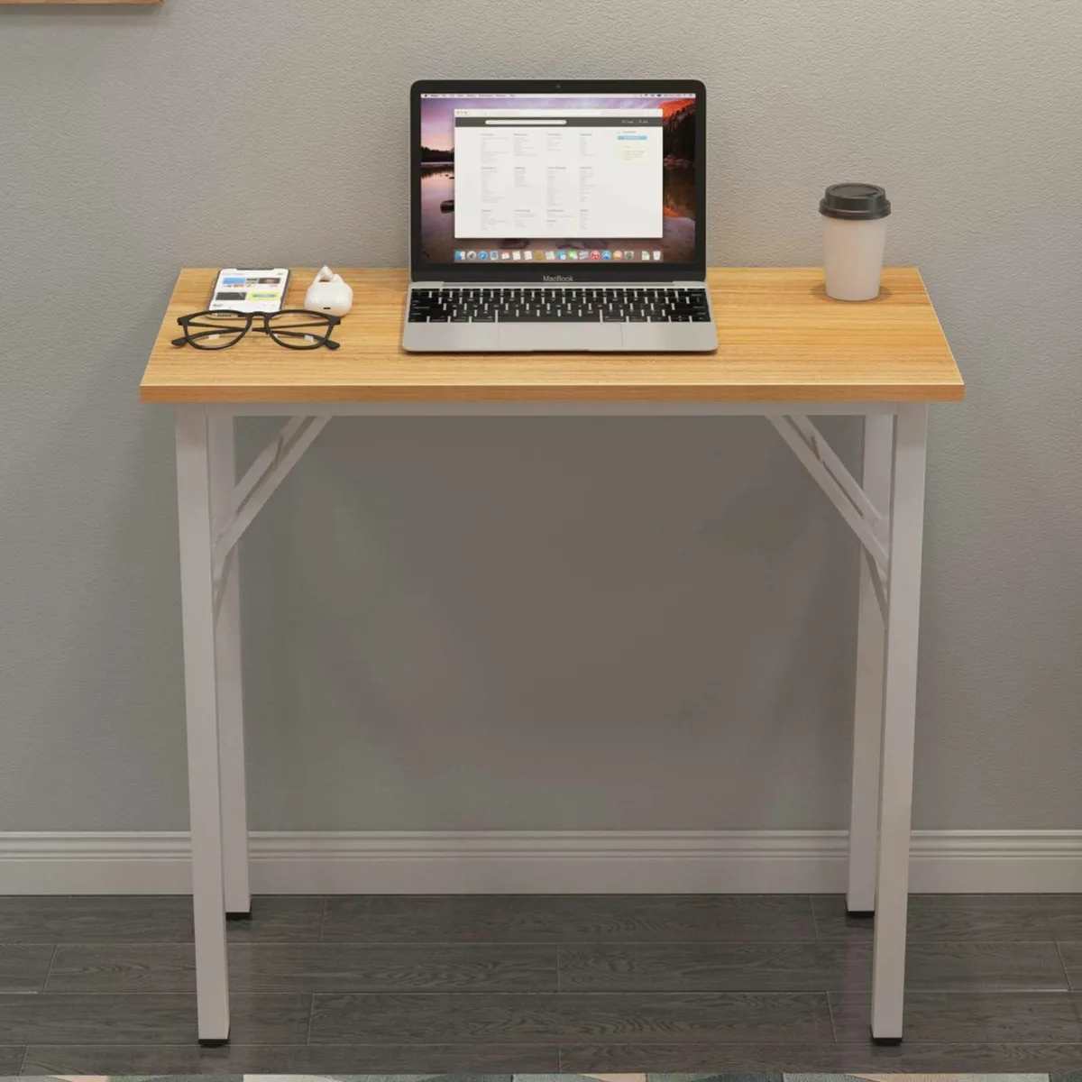 Folding Computer Desk Foldable Study Writing Work - Image 2