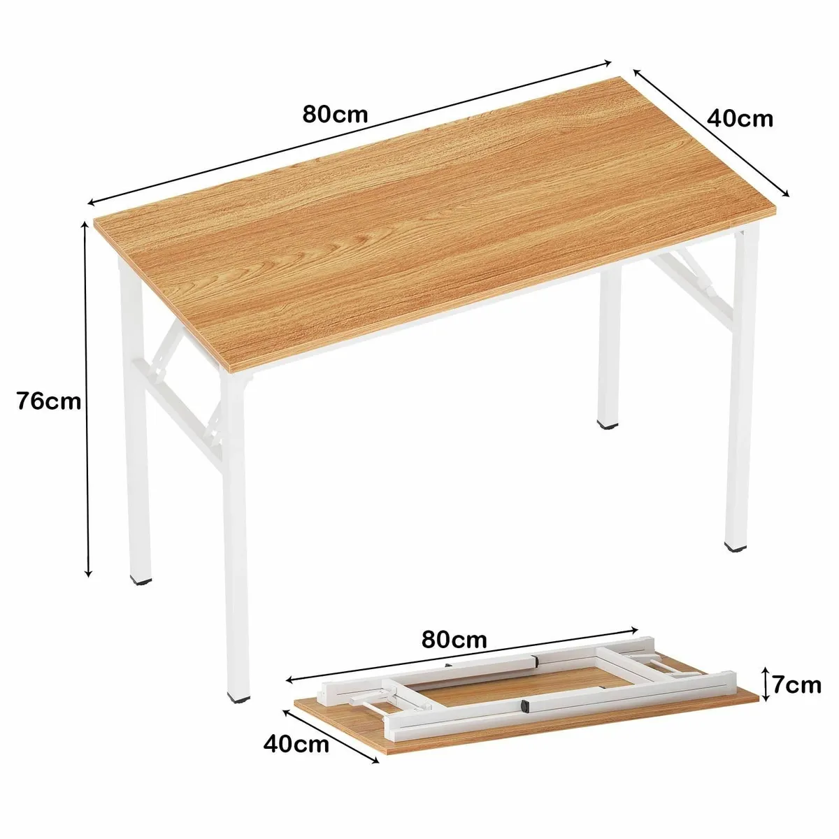 Folding Computer Desk Foldable Study Writing Work - Image 3