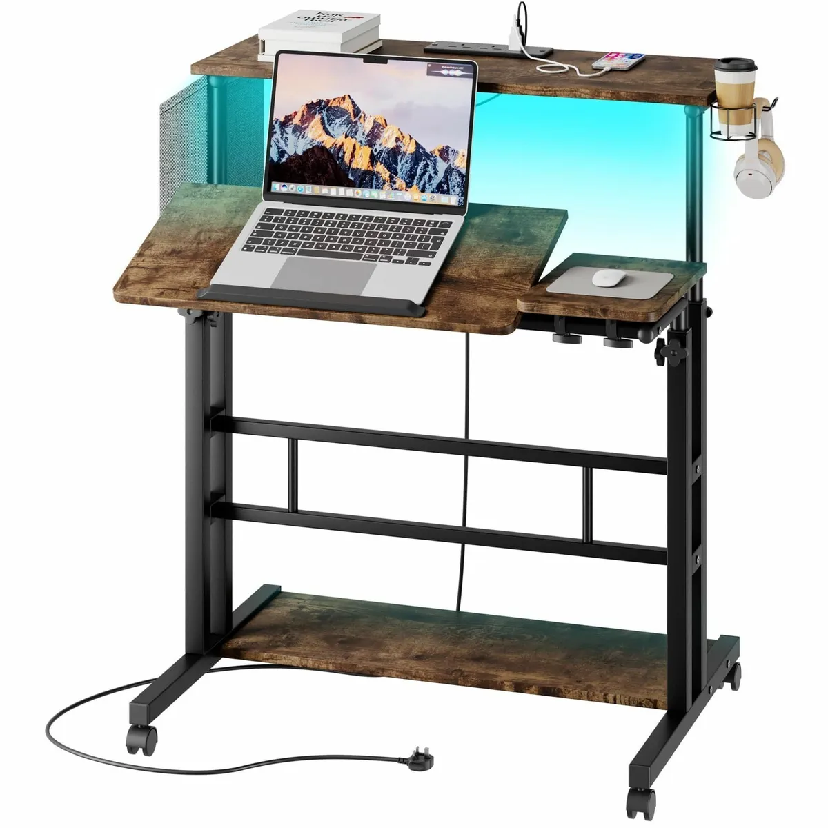Standing Desk with Power Outlets Strip Lights - Image 1