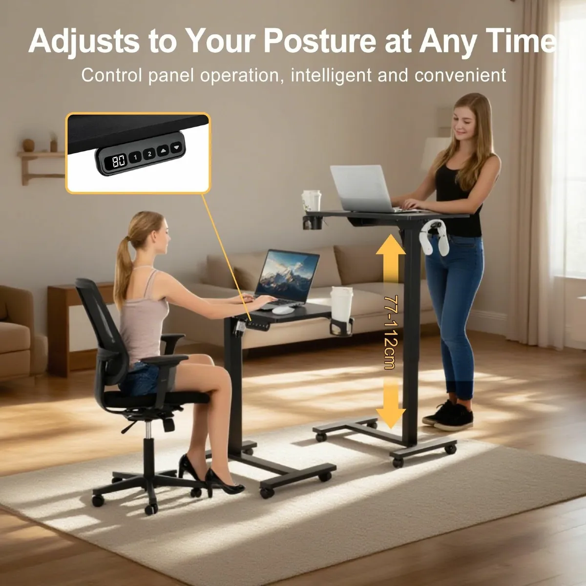 Electric Adjustment Overbed Table，Adjustable - Image 4