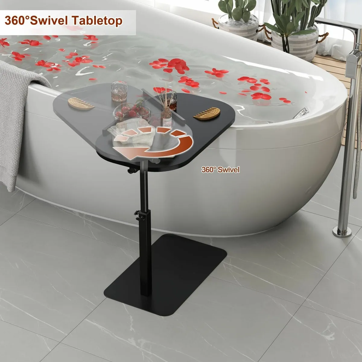 C Shaped Side Table Adjustable Height 360degreesSw - Image 4