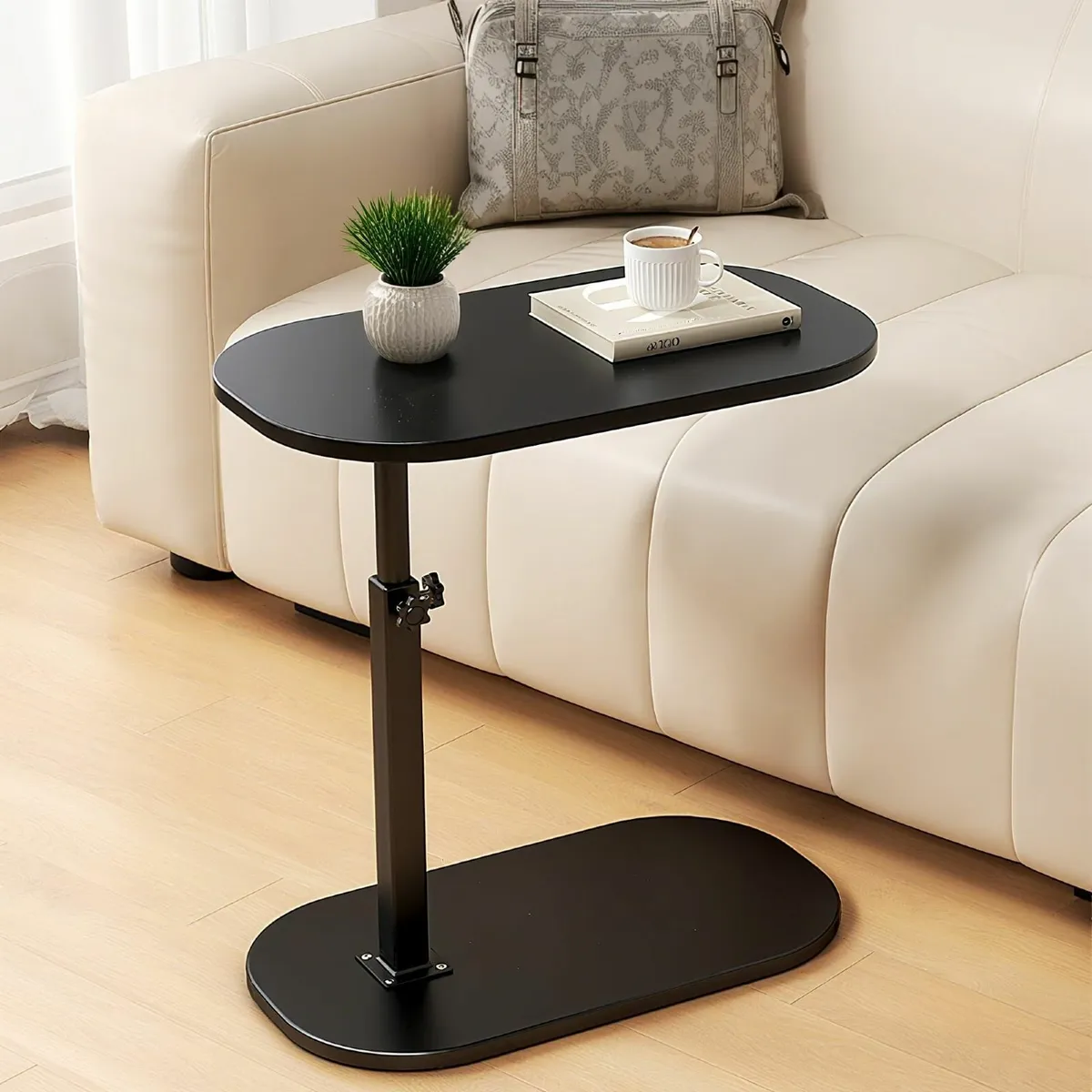 Adjustable Height C Shaped Side Table 360degreesSw - Image 1