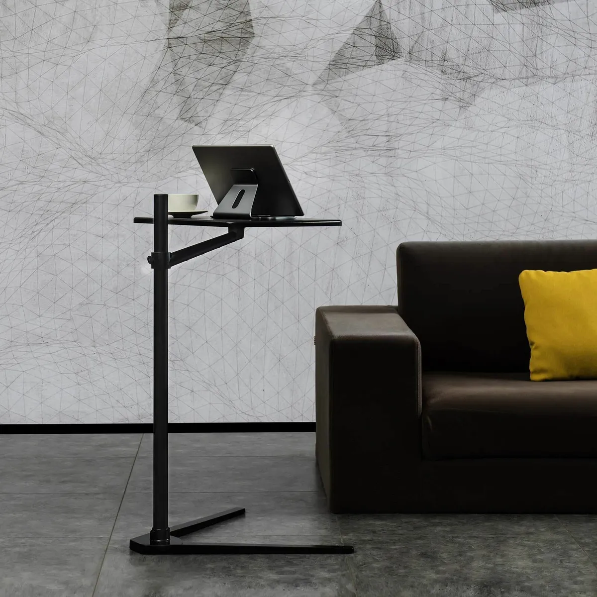 Overbed Table Stand Height Adjustable Tray Side - Image 2