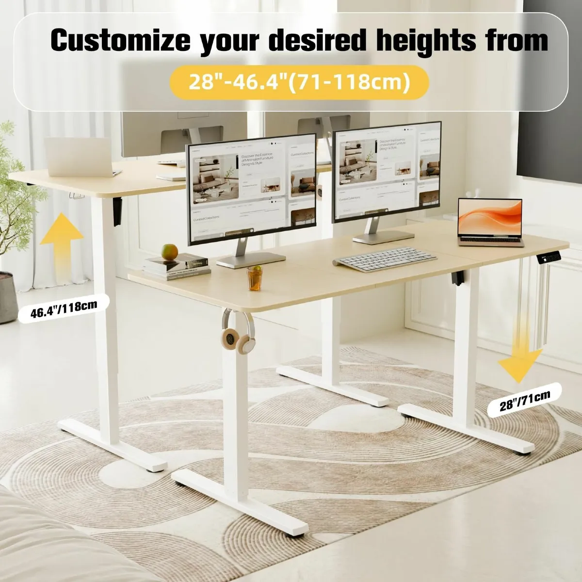Electric Standing Desk 140x60cm Height Adjustable - Image 4