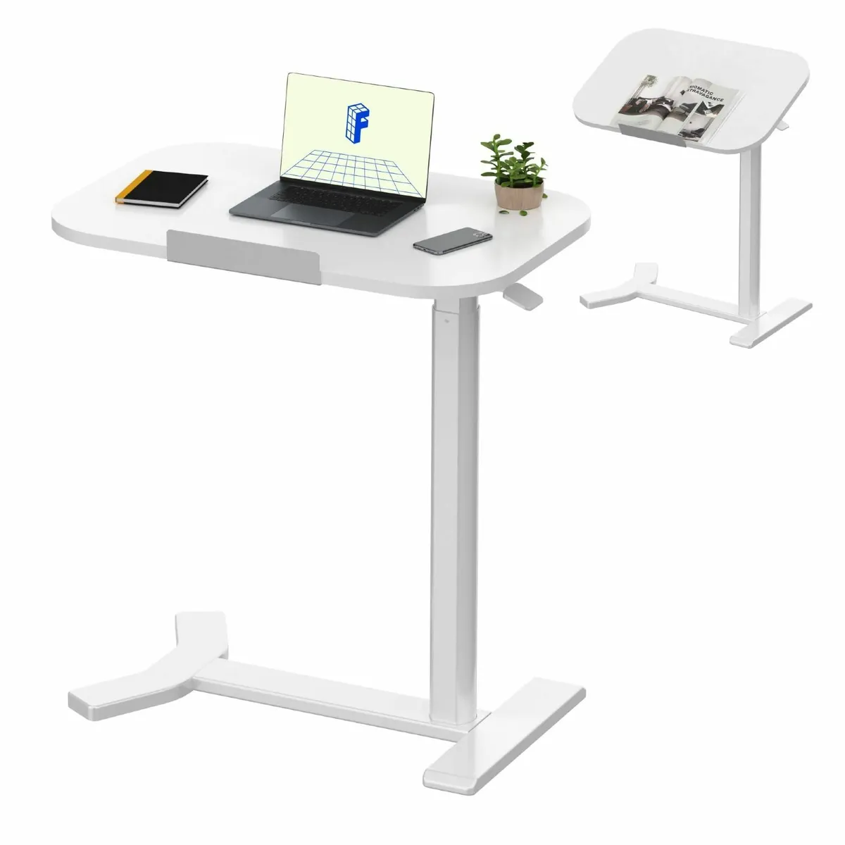 Standing Desk Height Adjustable Overbed Coffee - Image 1