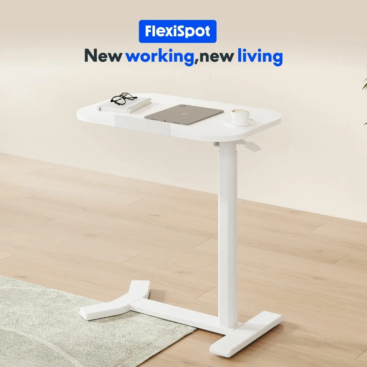 Standing Desk Height Adjustable Overbed Coffee - Image 2