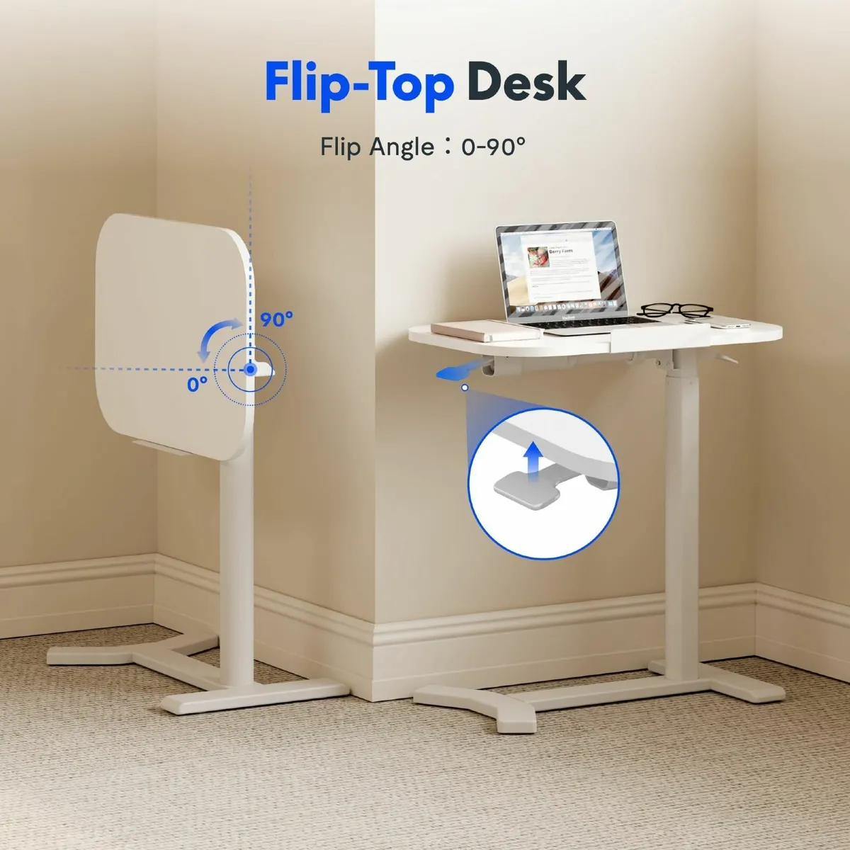 Standing Desk Height Adjustable Overbed Coffee - Image 3