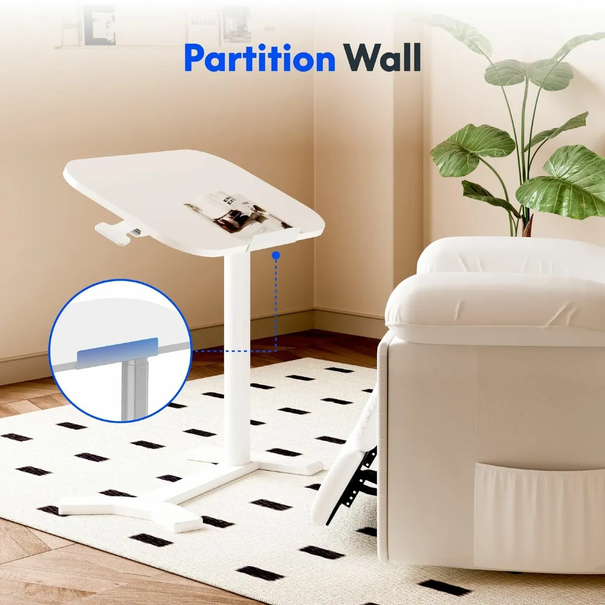 Standing Desk Height Adjustable Overbed Coffee - Image 4