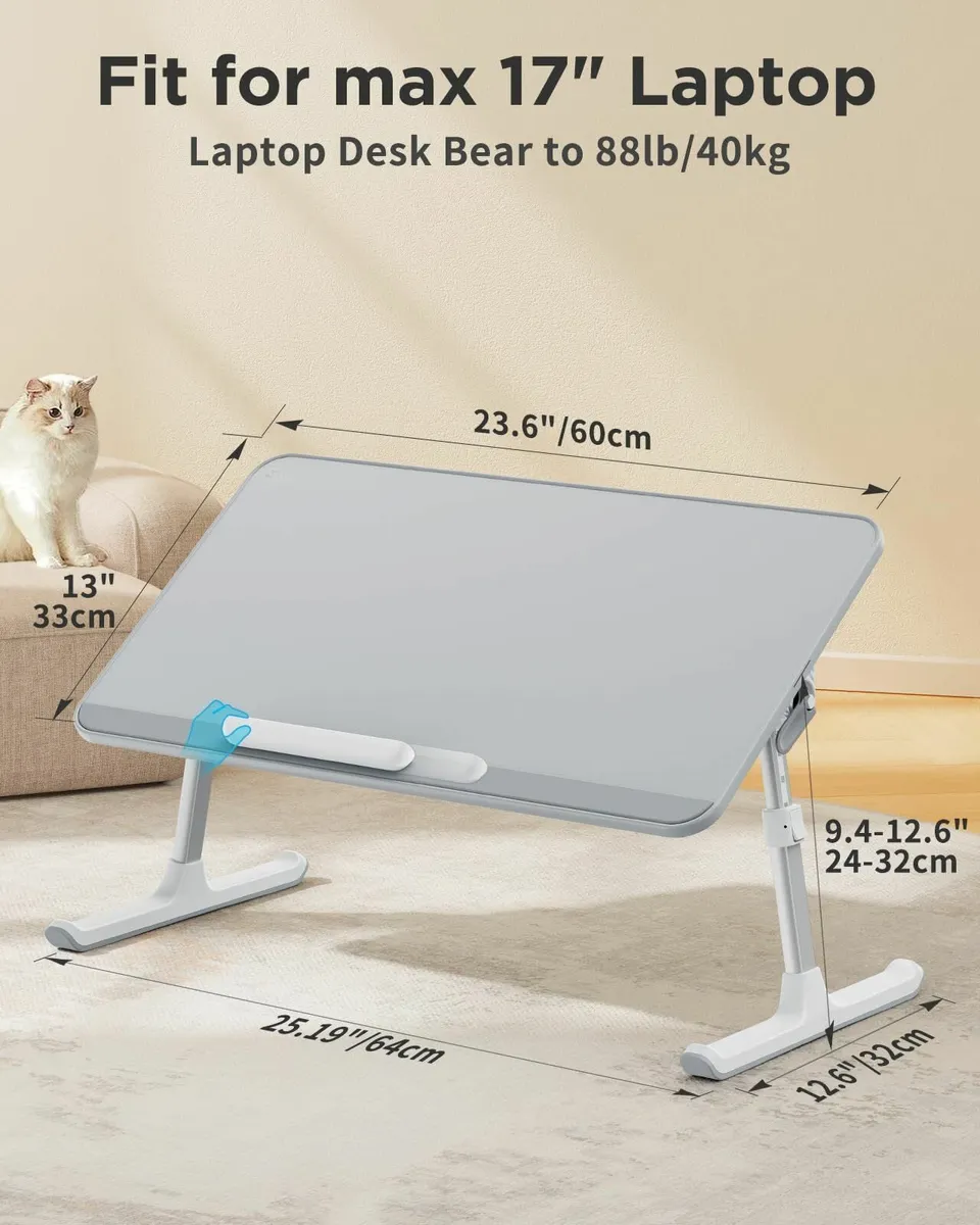 Lap Desk Bed Table Thick Stable Feet Height and - Image 2