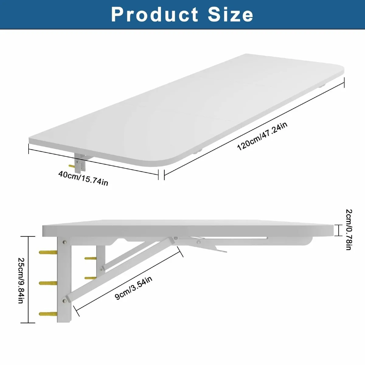 Wall Mounted Folding Table 120x40cm Laundry - Image 2
